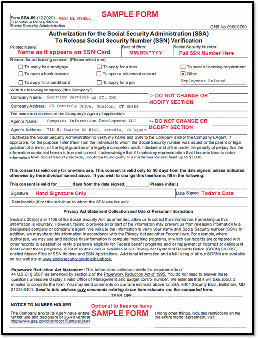 Form SSA 89 Updated For The CBSV Search Effective July 1st 2021